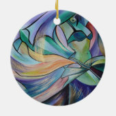 Bauchtänzer aus dem Nahen Osten mit Pastelschleier Keramikornament (Hinten)