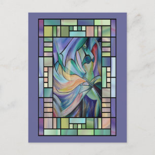 Bauchtänzer aus dem Nahen Osten mit Pastelschleier Postkarte