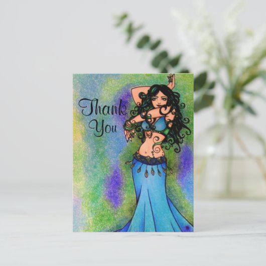 Bauchtänzerin Danke Postkarte (Stehend Vorderseite)