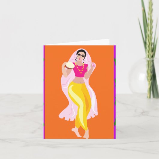 Bauchtänzerin Feiertagskarte (Vorderseite)