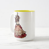 Bauchtänzerin mit Zillen Zweifarbige Tasse (Vorderseite Links)
