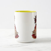 Bauchtänzerin mit Zillen Zweifarbige Tasse (Mittel)