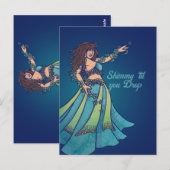 Bauchtänzerin Ruby Teal Art Postkarte (Vorne/Hinten)