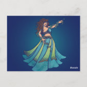 Bauchtänzerin Ruby Teal Art Postkarte (Rückseite)