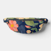Bauchtasche Navy Pfirsich Rosa Blumen Botanisch (Ablage )