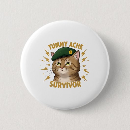 Bauchweh-Überlebender-Aufkleber Button (Vorderseite)