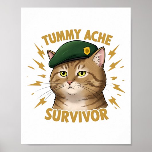 Bauchweh-Überlebender-Aufkleber Poster (Vorne)