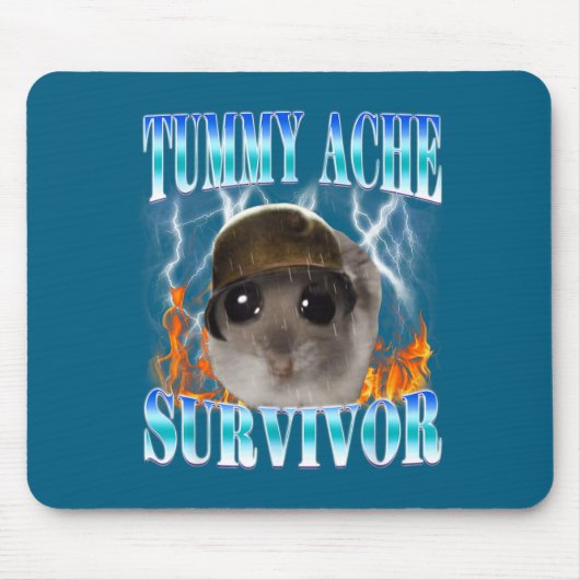 Bauchweh-Überlebender Hamster Meme Lustiger Spruch Mousepad (Vorne)