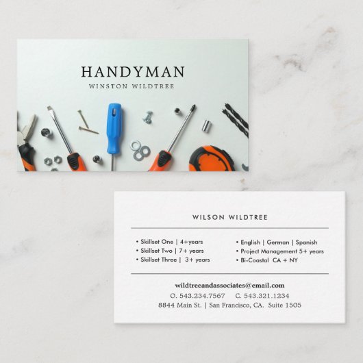 Baucluster | Fähigkeiten Visitenkarte (Vorne/Hinten)