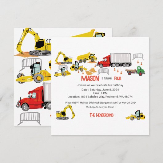 Baudenkmal Geburtstagsparty Einladung (Vorne/Hinten)