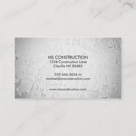 Baudienstkarten Visitenkarte (Rückseite)