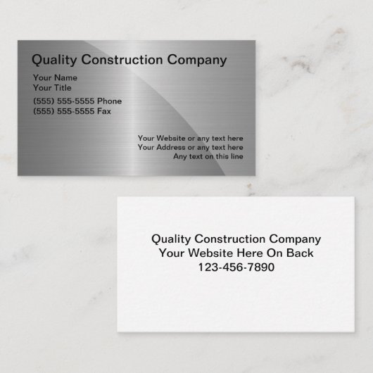 Baudienstkarten Visitenkarte (Vorne/Hinten)