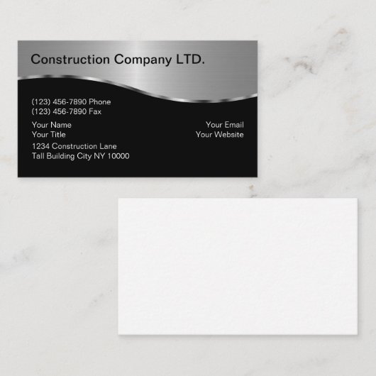 Baudienstkarten Visitenkarte (Vorne/Hinten)