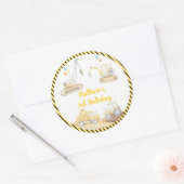 BauDigger Dump Truck Geburtstag Runder Aufkleber (Umschlag)