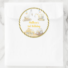 BauDigger Dump Truck Geburtstag Runder Aufkleber