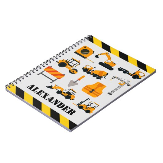 BauDigger Kids Personalisiertes Notebook Notizblock (Linke Seite)