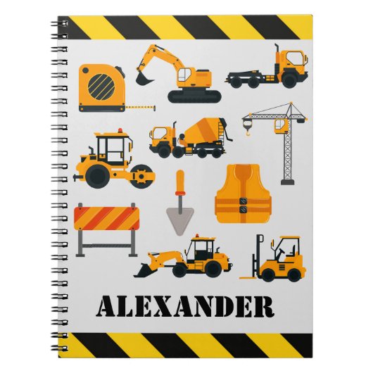 BauDigger Kids Personalisiertes Notebook Notizblock (Vorderseite)