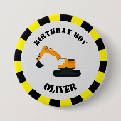 BauDiggers Birthday Boy Abzeichen Button (Vorderseite)