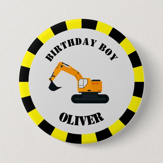 BauDiggers Birthday Boy Abzeichen Button (Vorderseite)