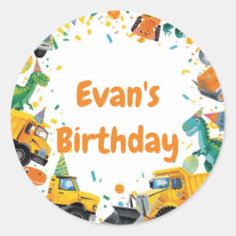 Baudinosaur Geburtstagsfeier Runder Aufkleber