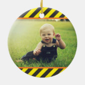 Baudump Truck Boy Foto Keepake Keramik Ornament (Hinten)