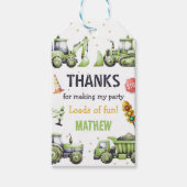 Baudump Truck Digger 1. Geburtstag Geschenkanhänger (Vorderseite)