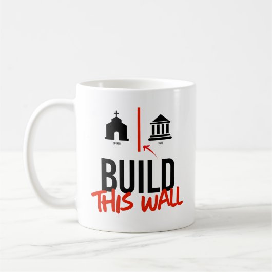 Baue diese Mauer Kaffeetasse (Links)