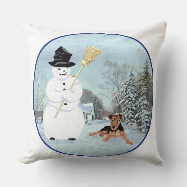 Baue einen Schneemann Kissen (Vorderseite)