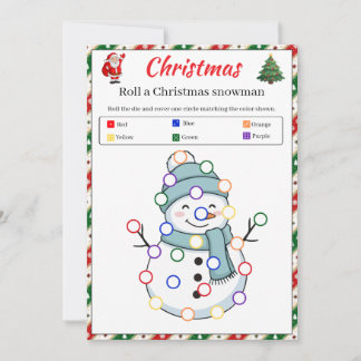 Baue einen Weihnachts-Schneemann Spiel | Urlaubswü Einladung