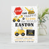 Baueinladung | Junge zum Geburtstag Einladung (Stehend Vorderseite)