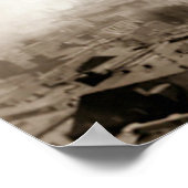 Baueisenarbeiter fahren ab poster (Ecke)