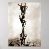 Baueisenarbeiter fahren ab poster (Vorne)