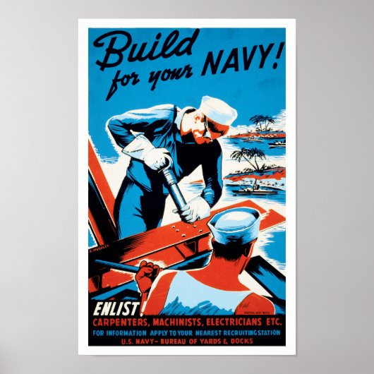 Bauen für Ihre Marine Poster (Vorne)