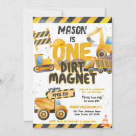 Bauen, Hüftwagen 1. Geburtstag Einladung