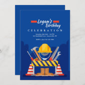 Bauen ist mein Spiel zum Geburtstag Einladung (Vorne/Hinten)