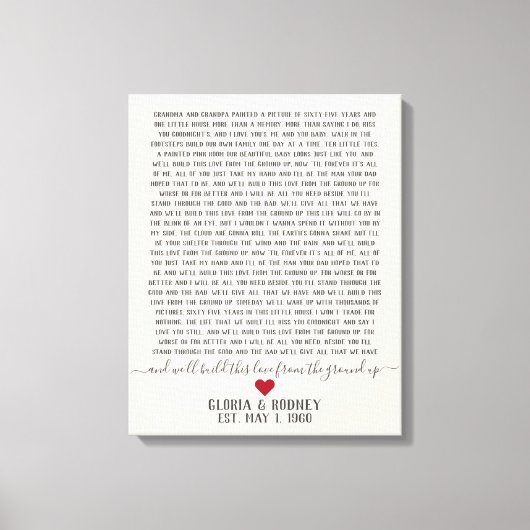 Bauen Sie diese Liebe aus dem Jubiläumsgeschenk Leinwanddruck (Vorderseite)