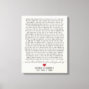 Bauen Sie diese Liebe von Grund auf zum Jahrestag  Leinwanddruck