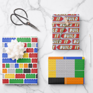 Bauen Sie ein Spielzeugmuster Geschenkpapier Set