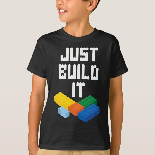 Bauen Sie einfach das Master Builder Gebäude Block T-Shirt (Vorderseite)