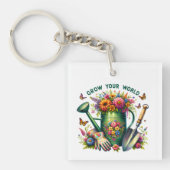 Bauen Sie Ihr Blumengartendesign auf der Welt Schlüsselanhänger (Vorderseite)