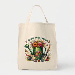 Bauen Sie Ihr Blumengartendesign auf der Welt Tragetasche