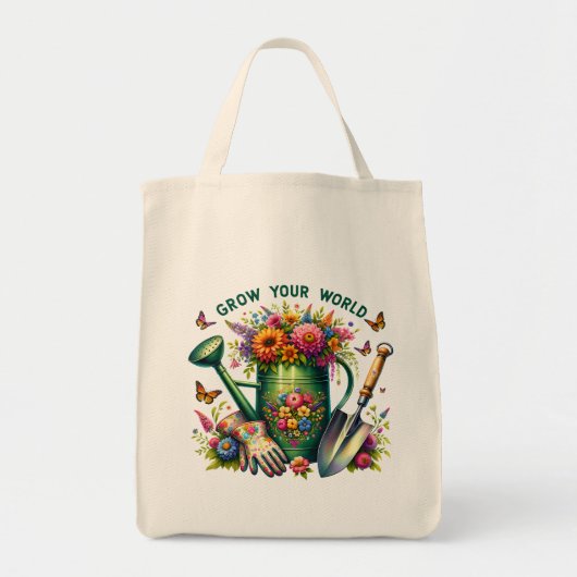 Bauen Sie Ihr Blumengartendesign auf der Welt Tragetasche (Vorne)