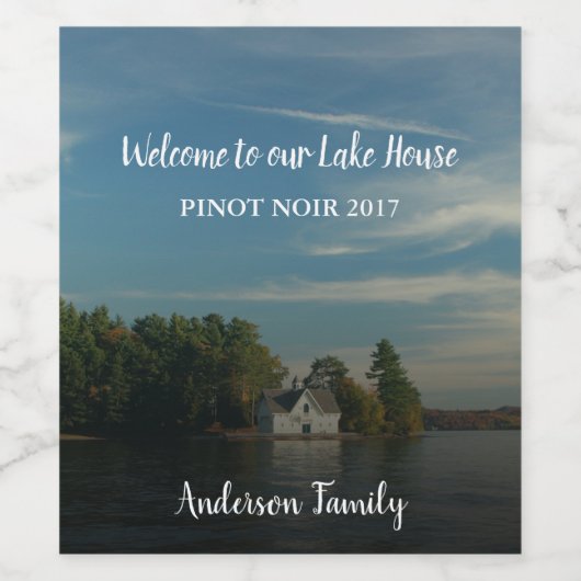 Bauen Sie Ihr eigenes, familiäres Sommerhaus Weinetikett (Einzelnes Label)