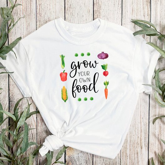 Bauen Sie Ihre eigenen Lebensmittel Aquarellgarten T-Shirt