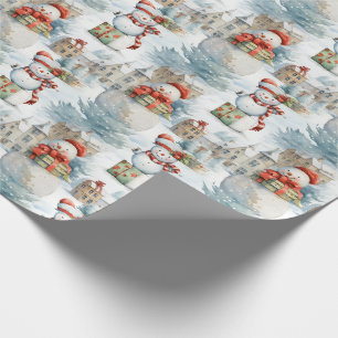 Bauen Sie Ihre eigenen winterlichen Schneemänner Geschenkpapier
