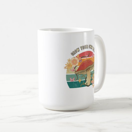 Bauen Sie Ihren eigenen Weg Retro-Pilz Kaffeetasse (VorderseiteRechts)