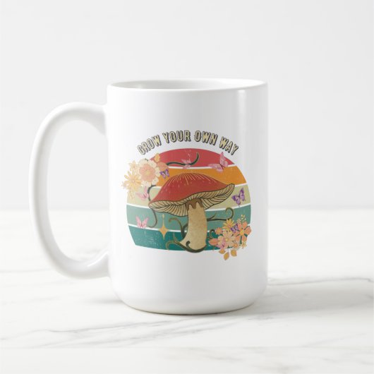 Bauen Sie Ihren eigenen Weg Retro-Pilz Kaffeetasse (Links)