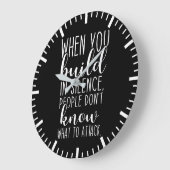 Bauen Sie in Stille, Fitness, Hektik, Erfolg, Insp Große Wanduhr (Winkel)