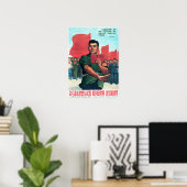 Bauen Sie neue China mit Mao Zedongs Kleines Rotes Poster (Heimbüro)