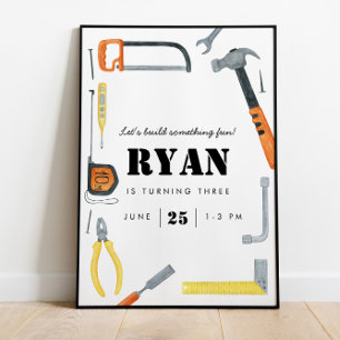 Bauen wir! Boys Construction Budget Willkommensunt Poster